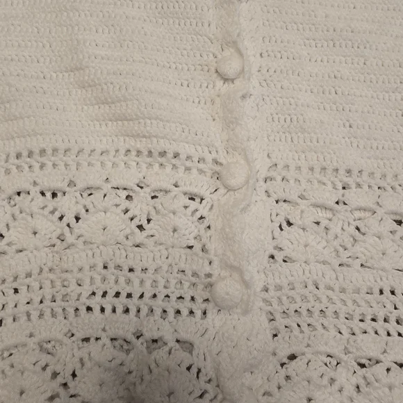 Vintage Jordache Y2K Crochet Button Cardigan Cottagecore Feminine boho Beach Med - Picture 2 of 8